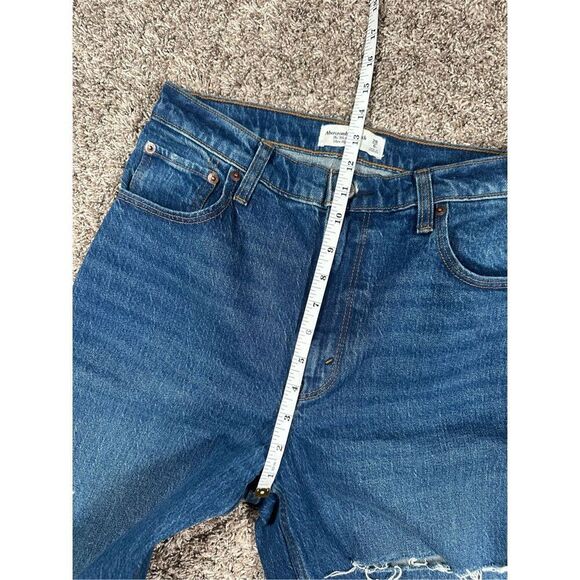 Abercrombie & Fitch The 90s Straight Ultra High Rise Denim Jeans Dark Wash 28/6 - Picture 11 of 12